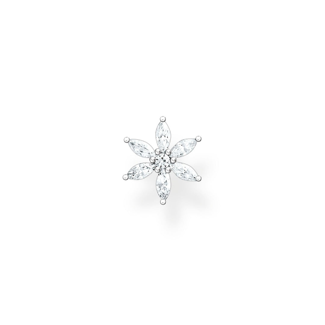 Thomas Sabo Single Earring - Flower with White Stones in Silver H2196-051-14