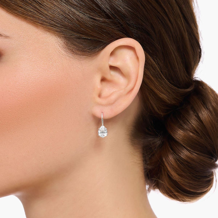 Thomas Sabo Earrings with White Drop Shaped Zirconia - Silver - H2290-051-14