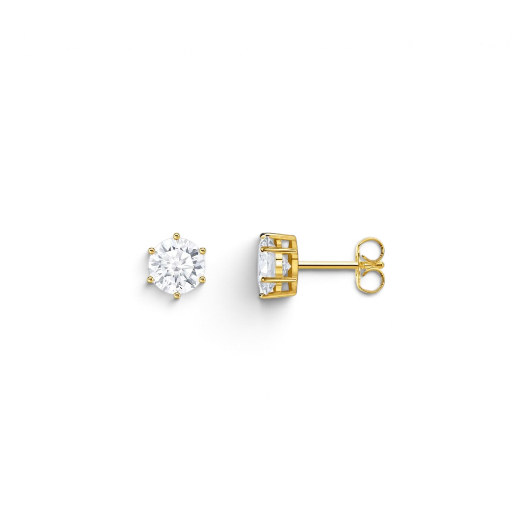 Thomas Sabo Ear Studs with Big White Zirconia - Gold - H2300-414-14