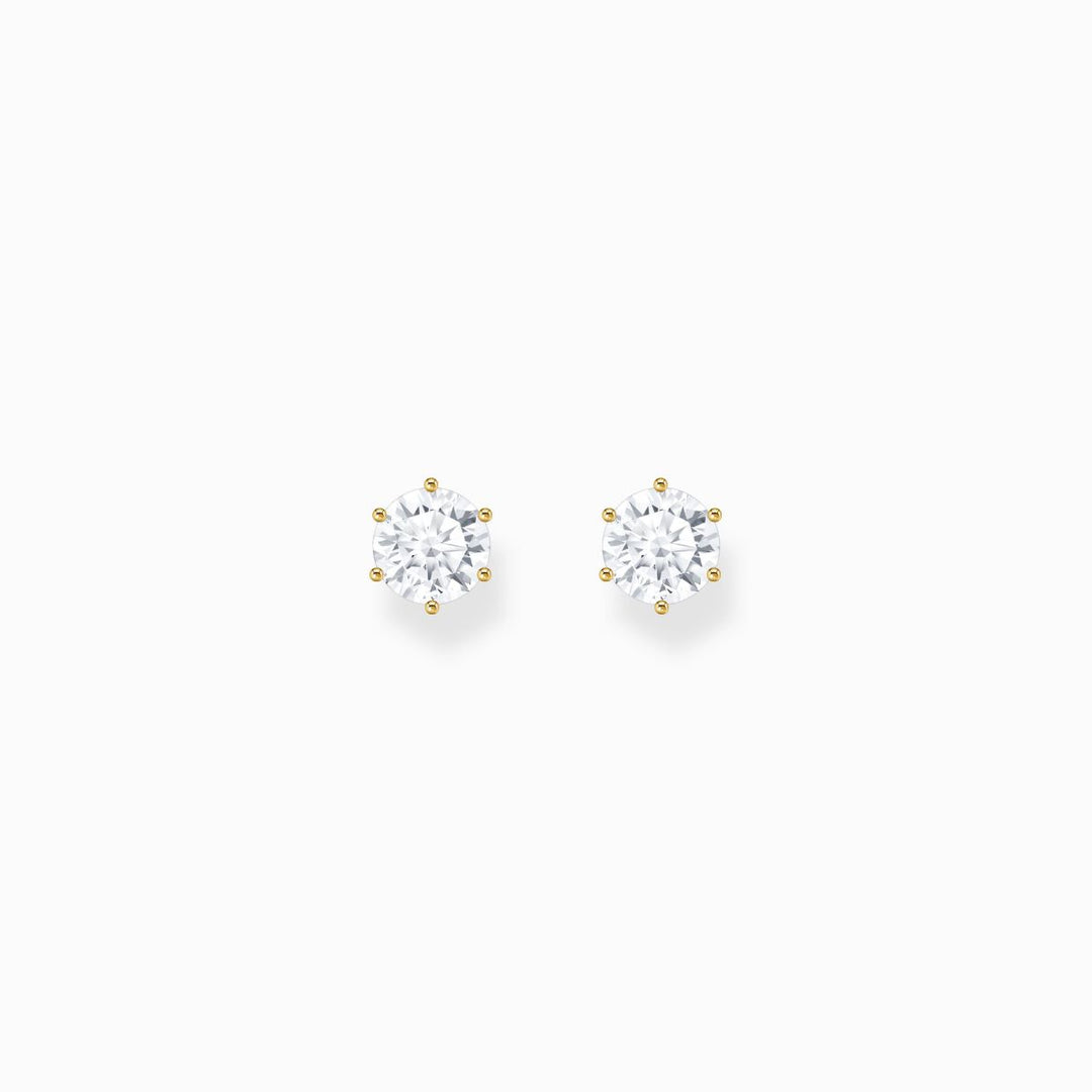 Thomas Sabo Ear Studs with Big White Zirconia - Gold - H2300-414-14