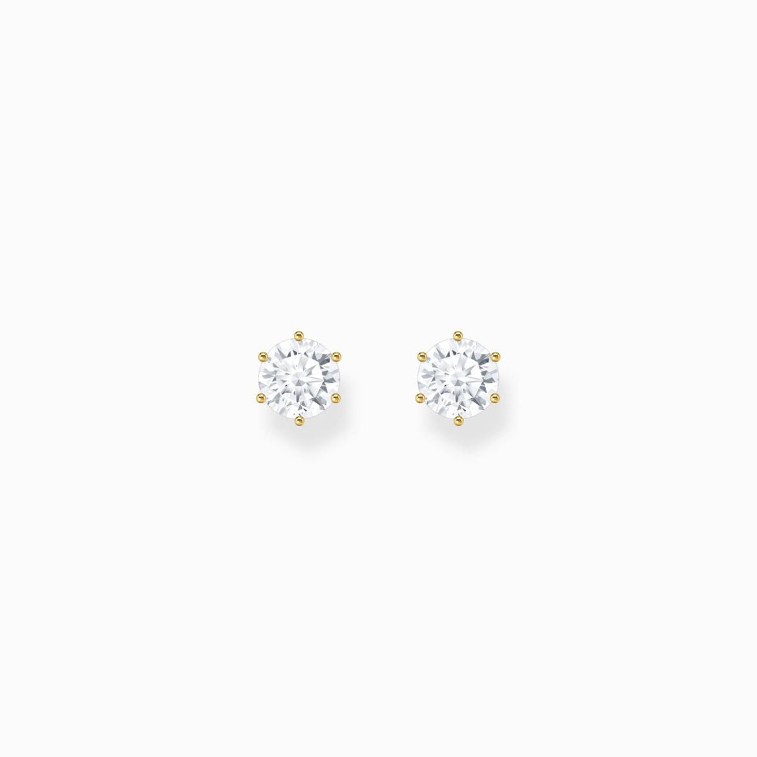 Thomas Sabo Ear Studs with Big White Zirconia - Gold - H2300-414-14