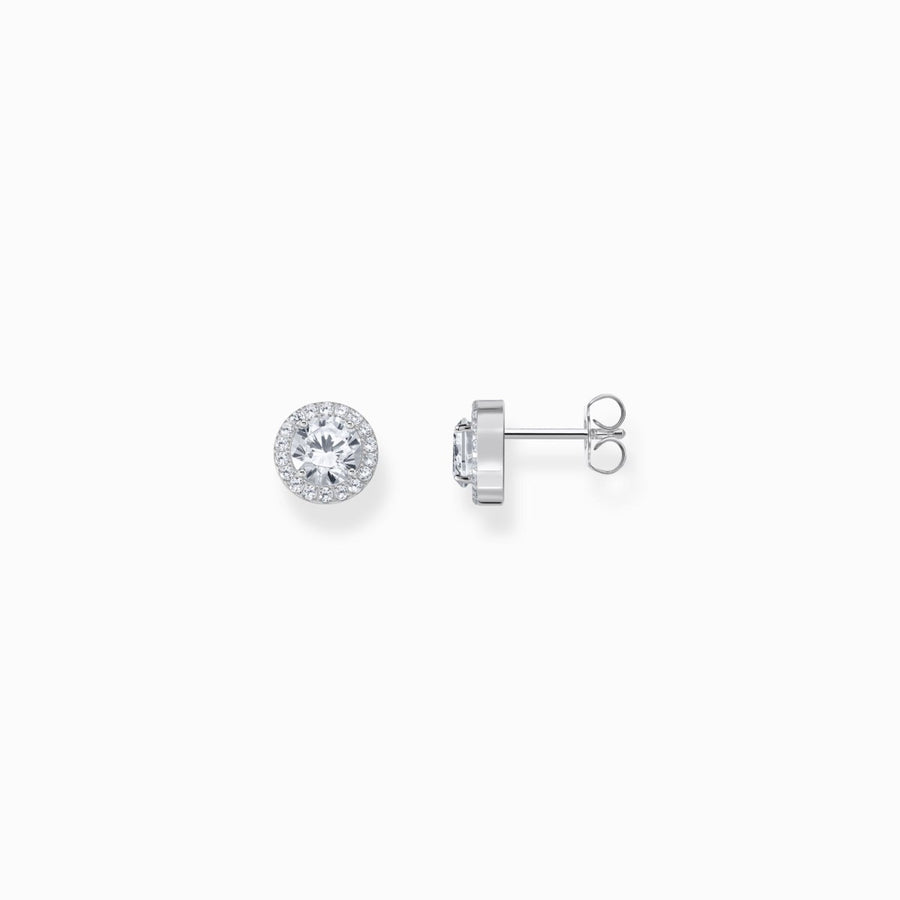 Thomas Sabo Silver Halo Stud Earrings with White Zirconia H2304-051-14