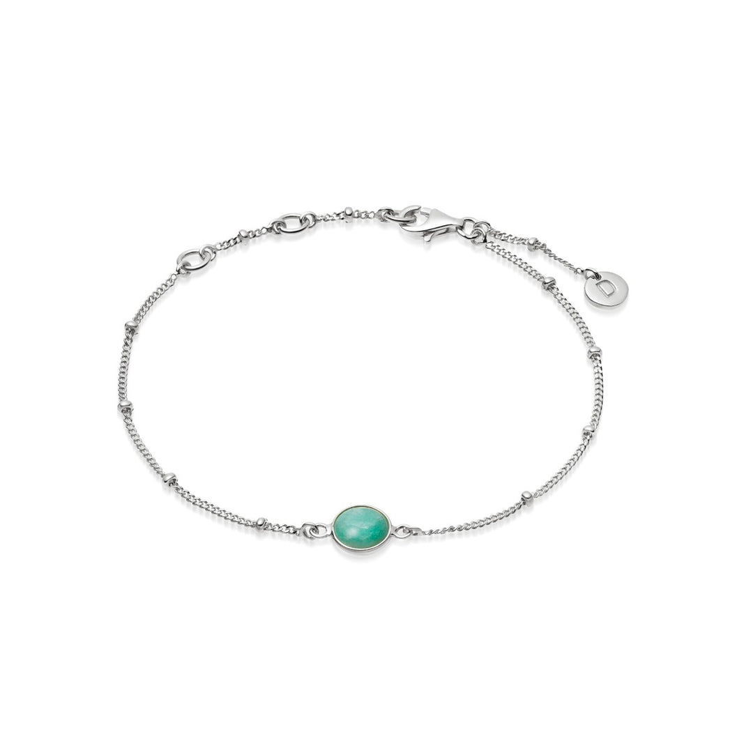 Daisy Amazonite Healing Stone Bobble Bracelet - Silver HBR1003_SLV
