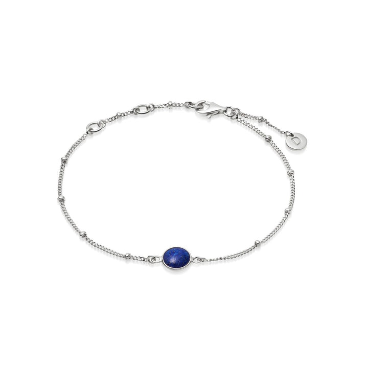 Daisy London Lapis Healing Stone Bobble Bracelet Silver  HBR1004_SLV