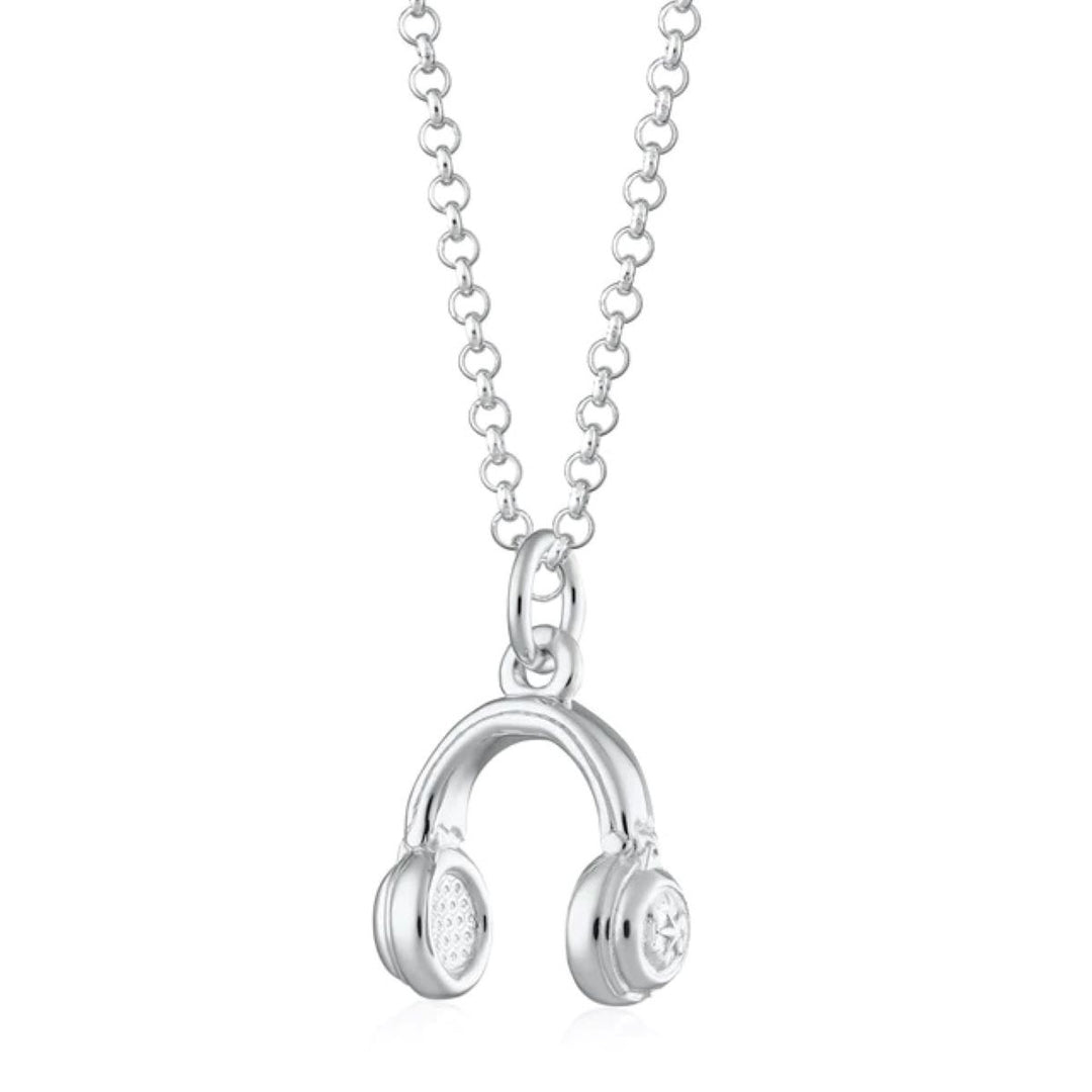 Scream Pretty Headphones Necklace - Silver - SPCNSHDP-1