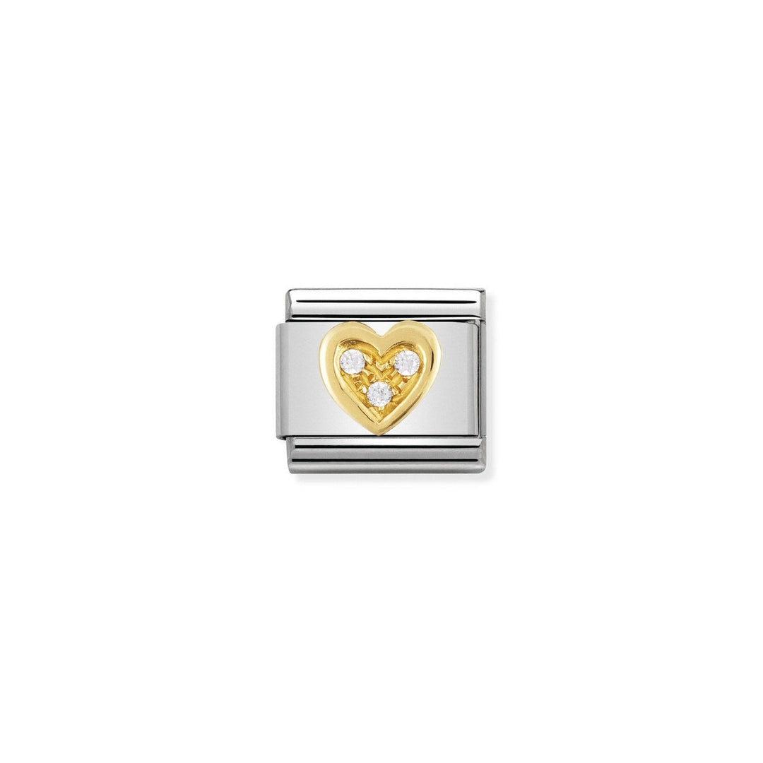 Nomination Classic Love Charm - 18k Gold and Cubic Zirconia Heart 030311_11