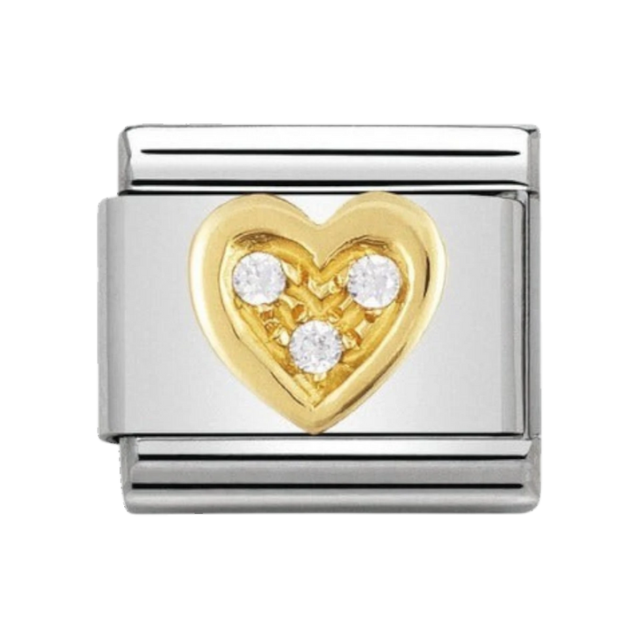 Nomination Classic Love Charm - 18k Gold and Cubic Zirconia Heart 030311_11