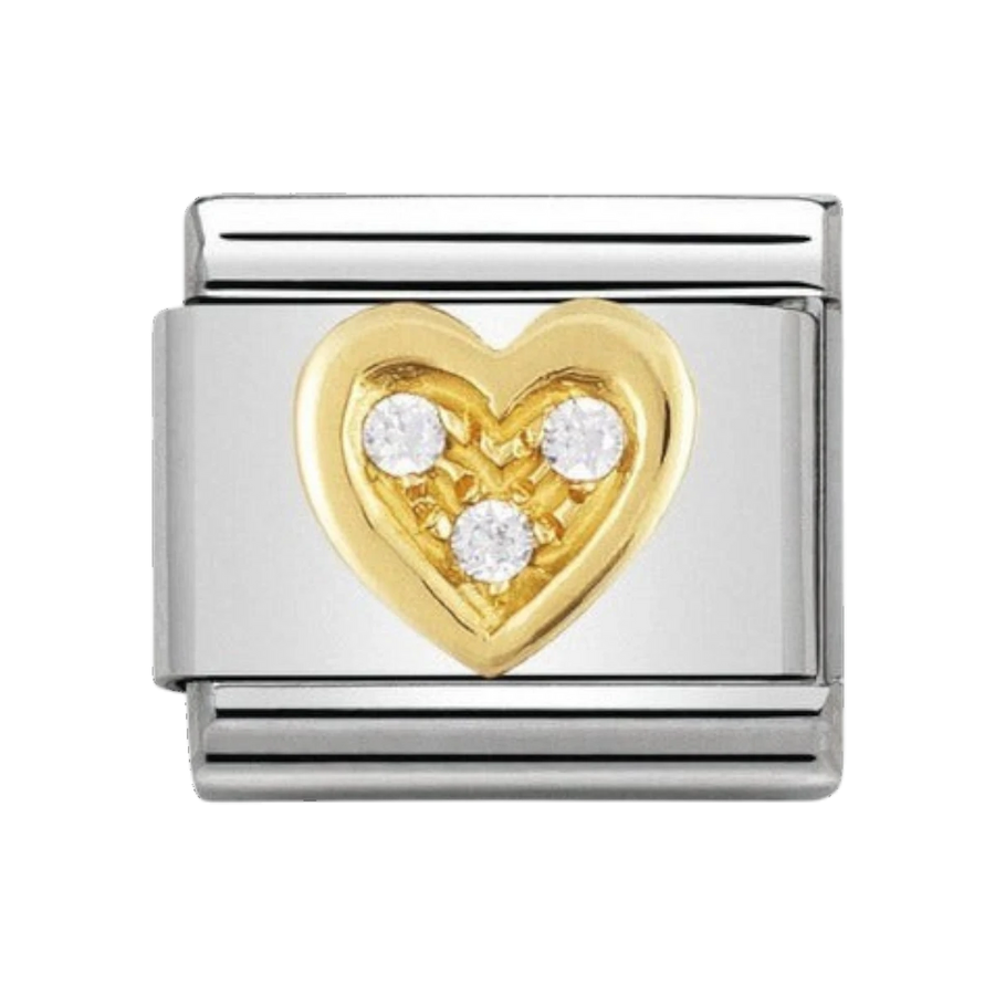 Nomination Classic Love Charm - 18k Gold and Cubic Zirconia Heart 030311_11