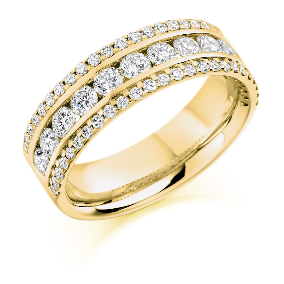  Triple Band Micro-Claw Set Diamonds