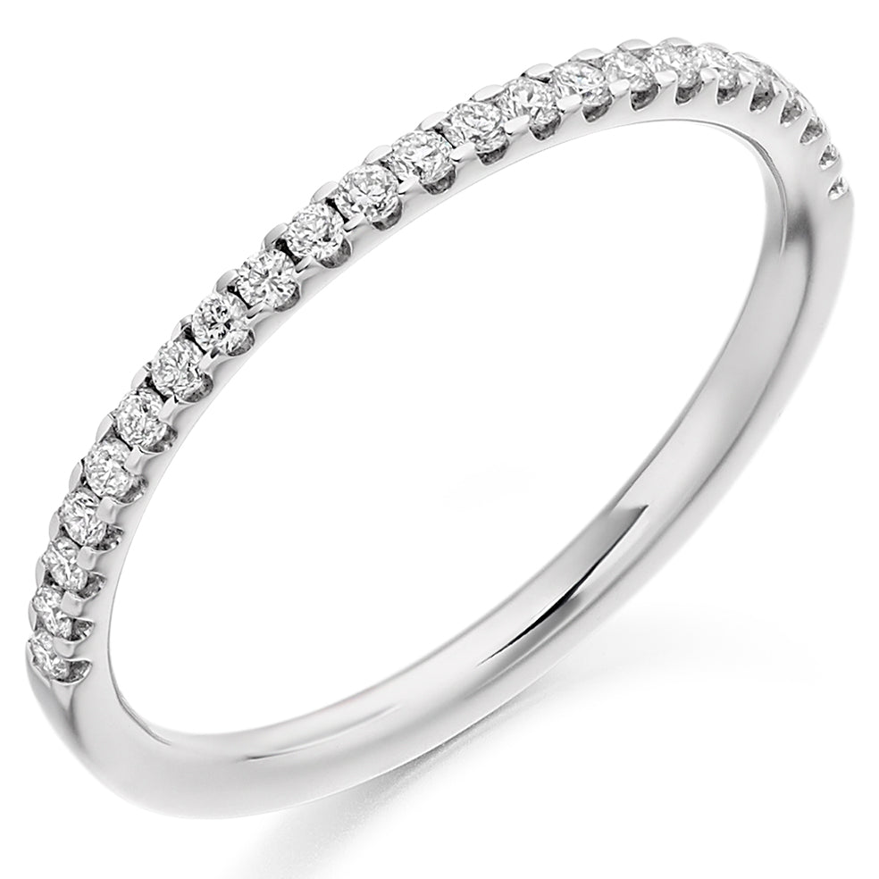 Raphael Collection Half Eternity Ring - Micro Claw Set Slim Band