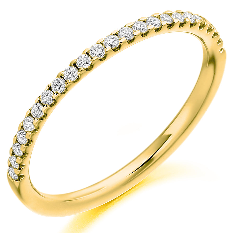 Raphael Collection Half Eternity Ring - Micro Claw Set Slim Band