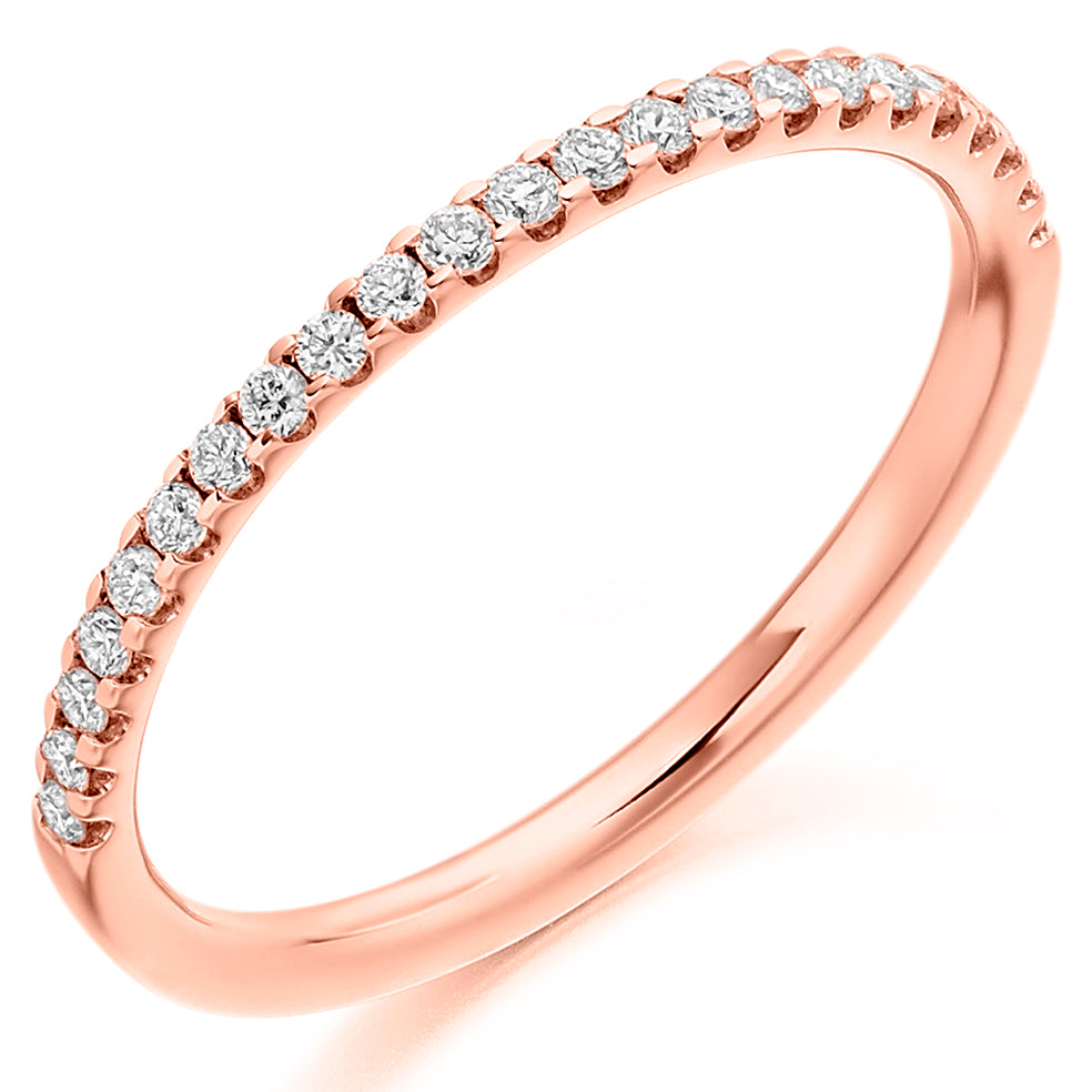 Raphael Collection Half Eternity Ring - Micro Claw Set Slim Band
