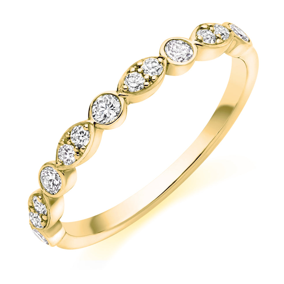  Round Brilliant Rubover Marquise Setting 