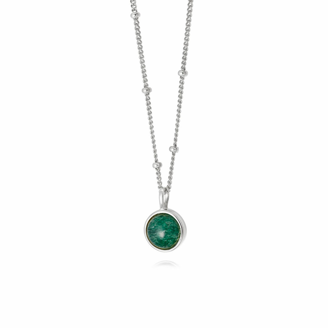 Daisy Green Aventurine Healing Necklace - Silver HN1001_SLV