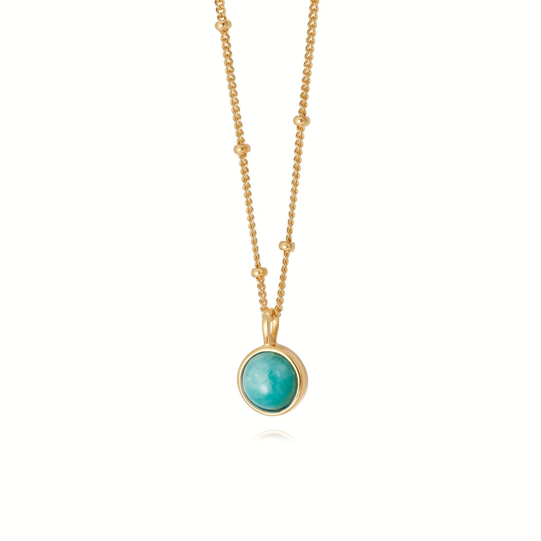 Daisy Amazonite Healing Necklace - Gold HN2003_GP