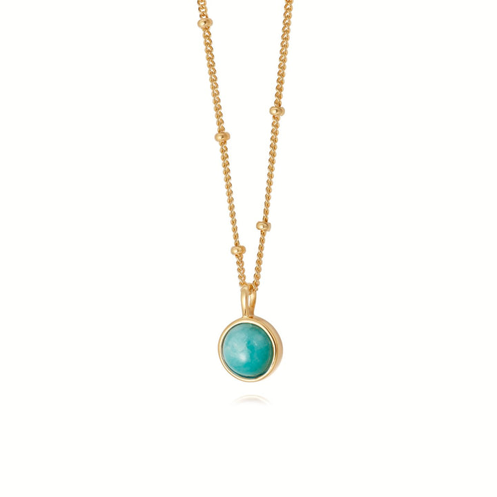 Daisy Amazonite Healing Necklace - Gold HN2003_GP