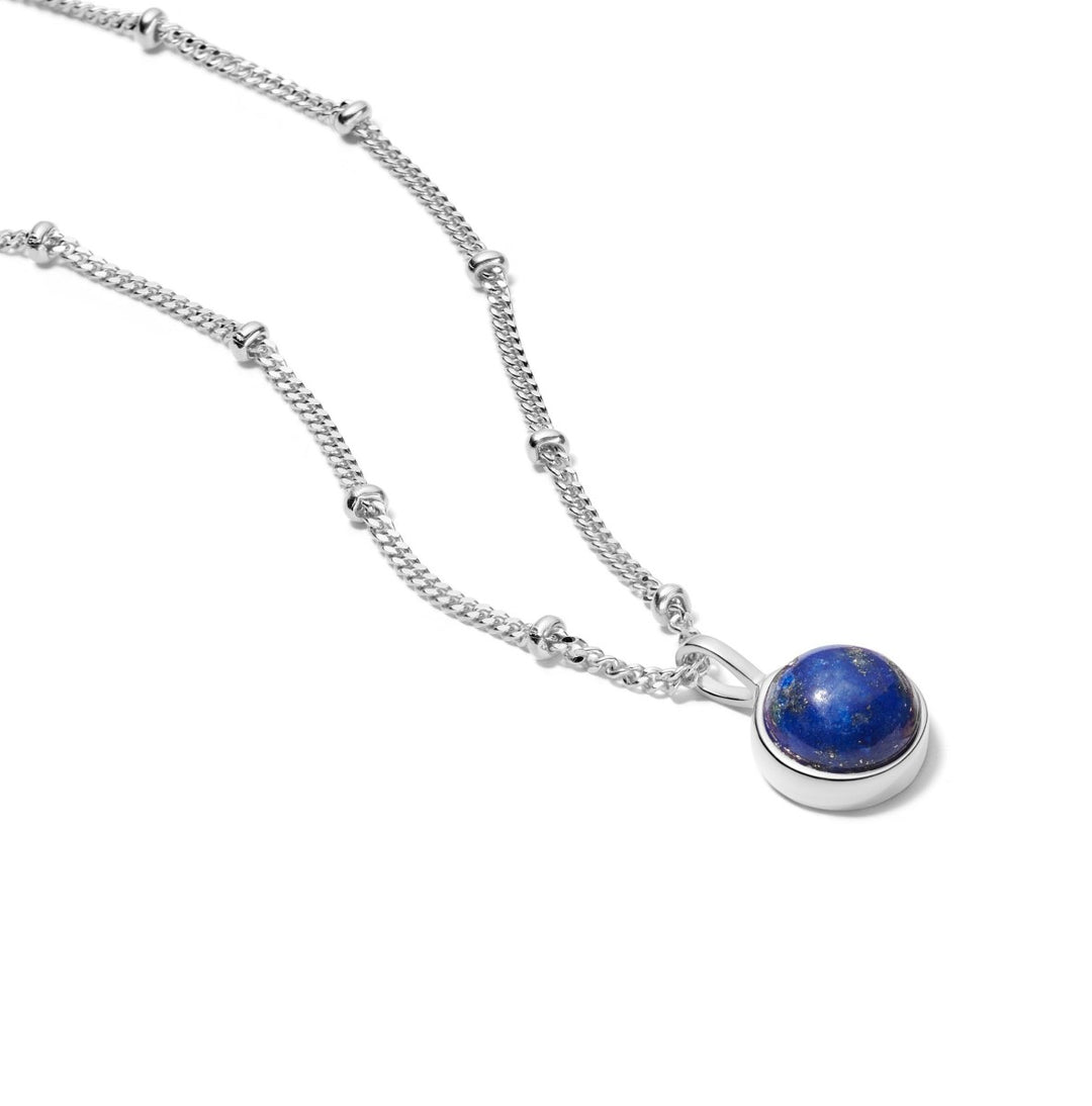 Daisy London Lapis Healing Stone Necklace - Silver HN1004_SLV