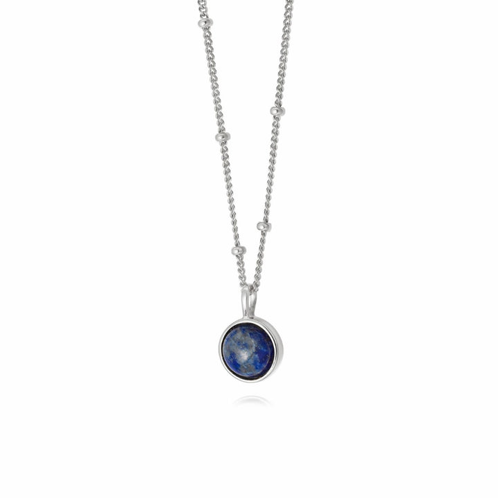 Daisy London Lapis Healing Stone Necklace - Silver HN1004_SLV