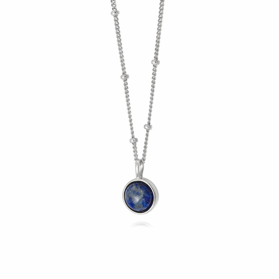 Daisy London Lapis Healing Stone Necklace - Silver HN1004_SLV