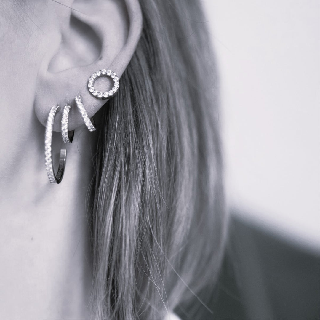Coeur De Lion Eternal Love Mini Crystal Hoop -  Silver - 0146231817
