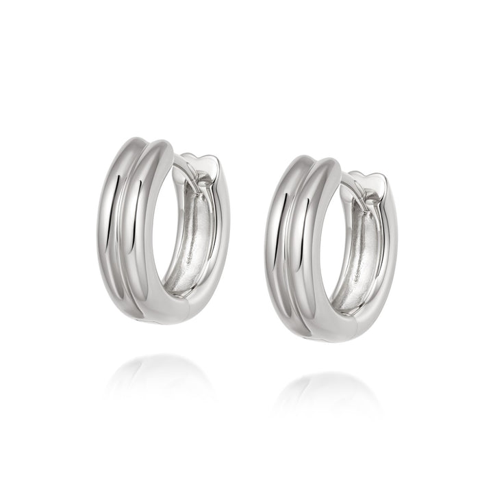 Daisy Meryl Huggie Hoop Earrings - Silver HUG17_SLV
