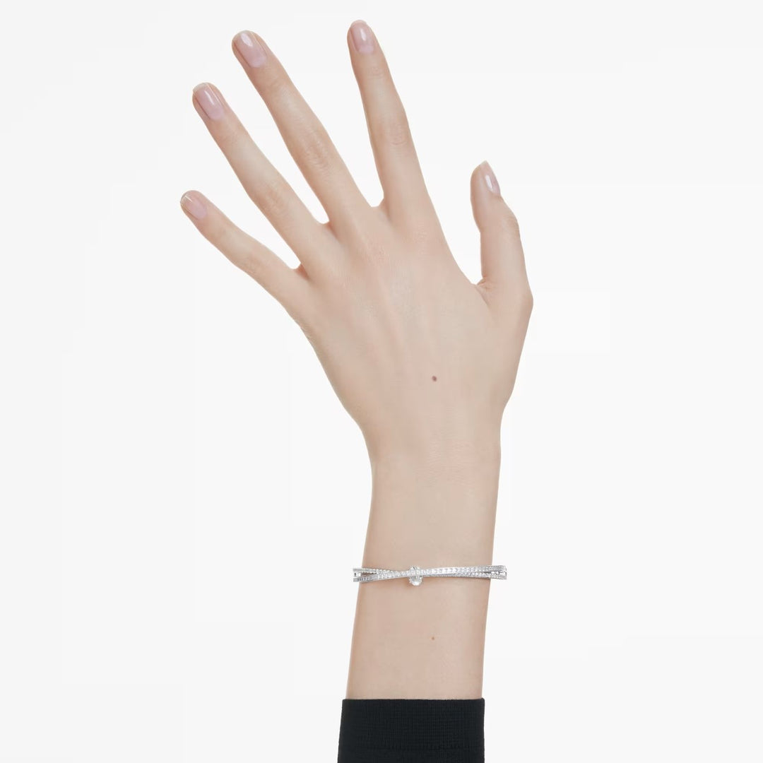 Swarovski Hyperbola Bangle Mixed Cuts White Rhodium Plated 5691225