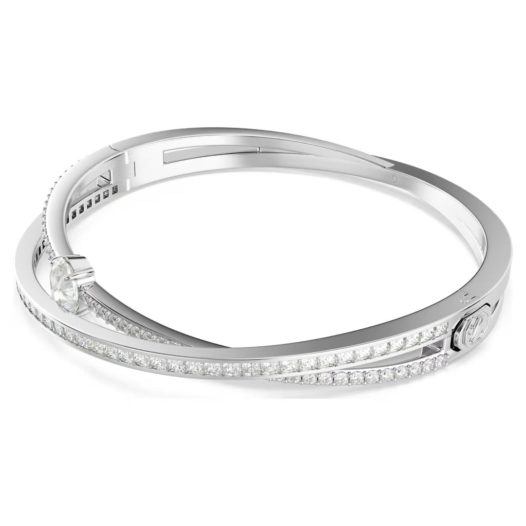 Swarovski Hyperbola Bangle Mixed Cuts White Rhodium Plated 5691225