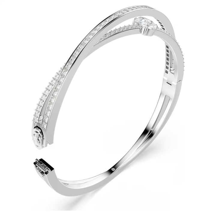 Swarovski Hyperbola Bangle Mixed Cuts White Rhodium Plated 5691225