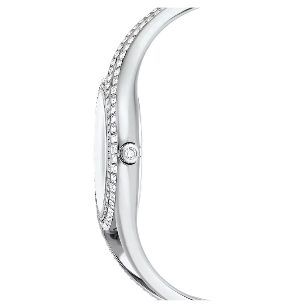 Swarovski Hyperbola Bangle Watch Swiss Made Metal Bracelet - Silver Tone Stainless Steel - 5689432