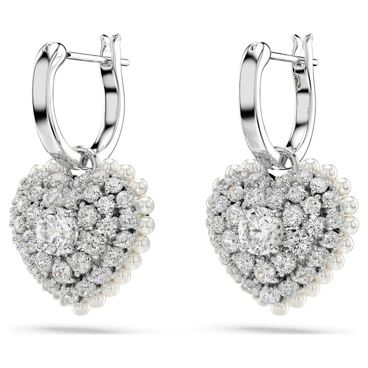 Swarovski Hyperbola Heart Drop Earrings - Rhodium Plated 5684384