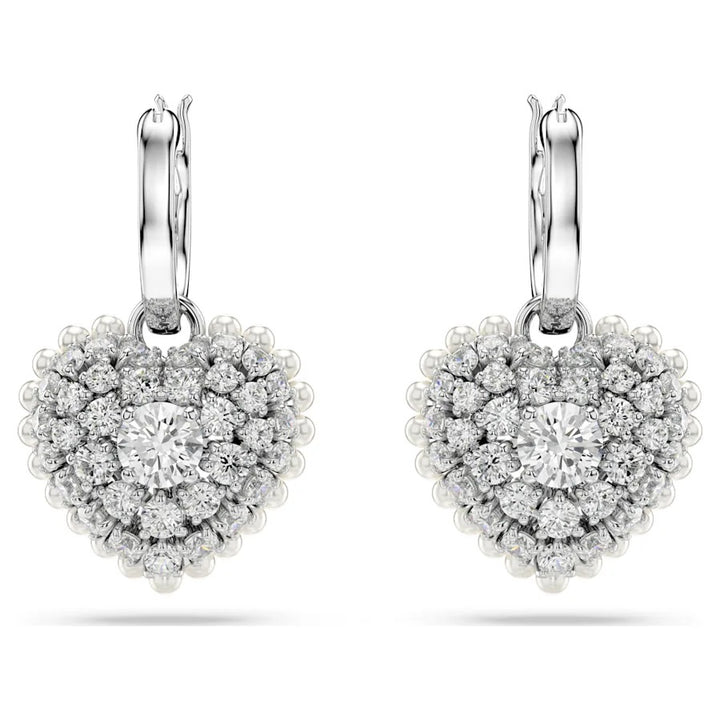 Swarovski Hyperbola Heart Drop Earrings - Rhodium Plated 5684384