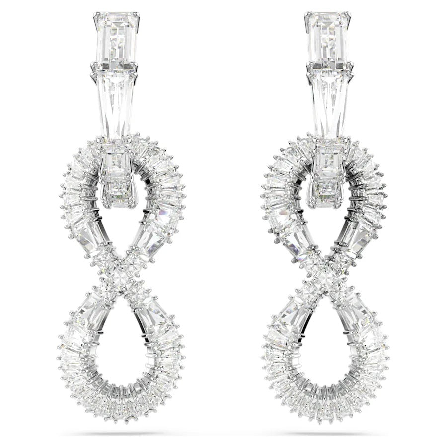 Swarovski Hyperbola Infinity Drop Earrings - White with Rhodium Plating 5679793