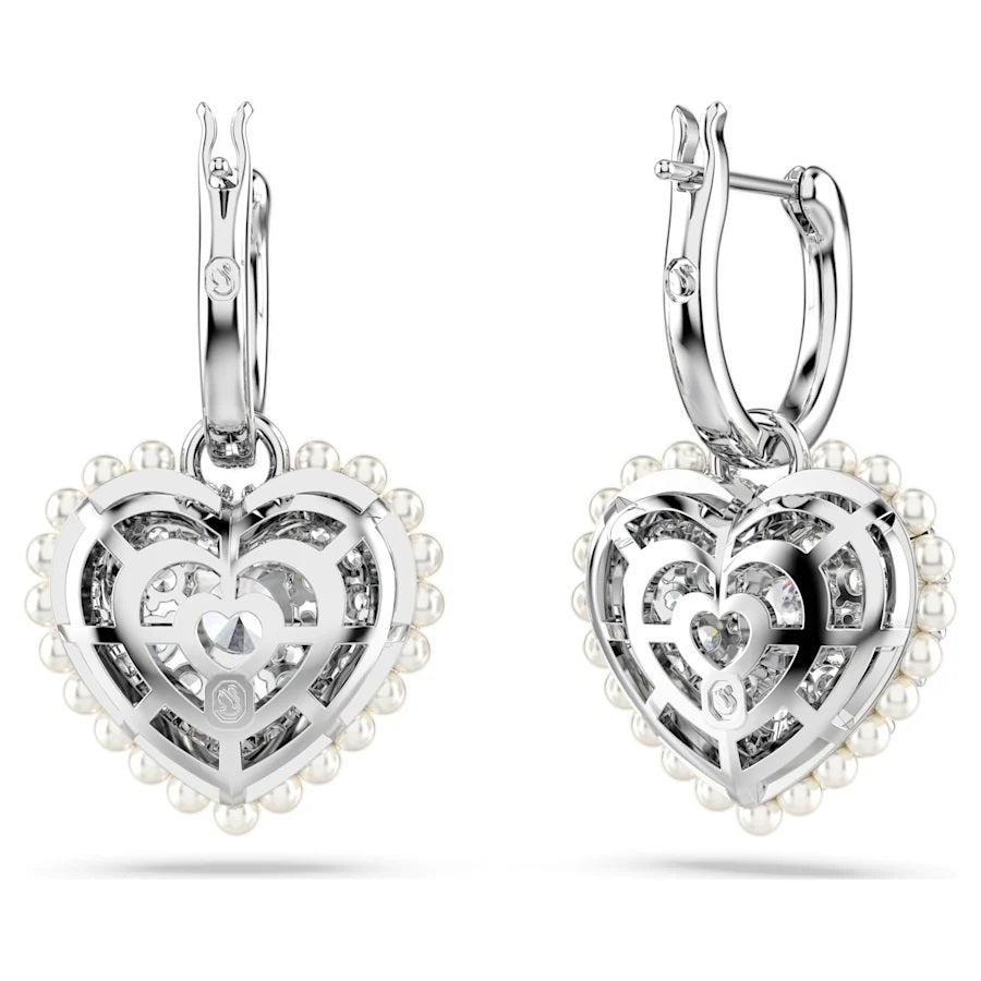 Swarovski Hyperbola Heart Drop Earrings - Rhodium Plated 5684384