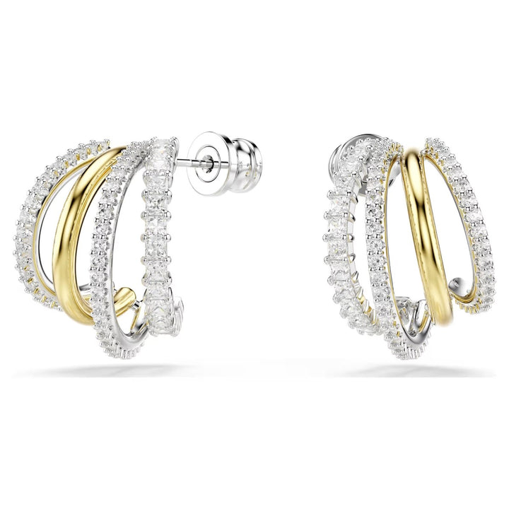 Swarovski Hyperbola Mini Hoop Earrings - White with Mixed Metal Finish 5689718