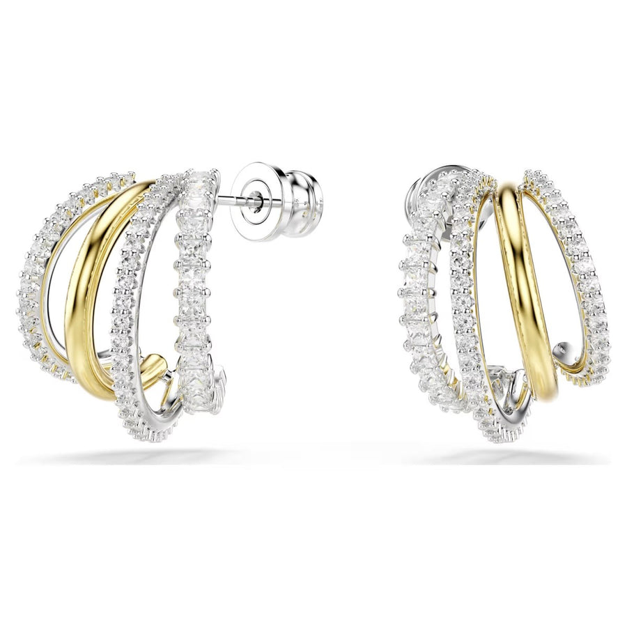 Swarovski Hyperbola Mini Hoop Earrings - White with Mixed Metal Finish 5689718