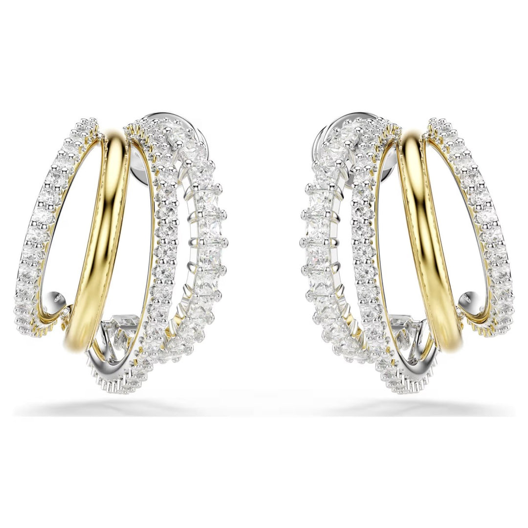 Swarovski Hyperbola Mini Hoop Earrings - White with Mixed Metal Finish 5689718