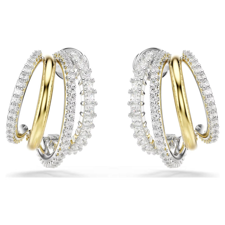 Swarovski Hyperbola Mini Hoop Earrings - White with Mixed Metal Finish 5689718