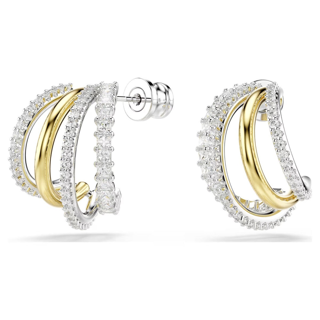 Swarovski Hyperbola Mini Hoop Earrings - White with Mixed Metal Finish 5689718
