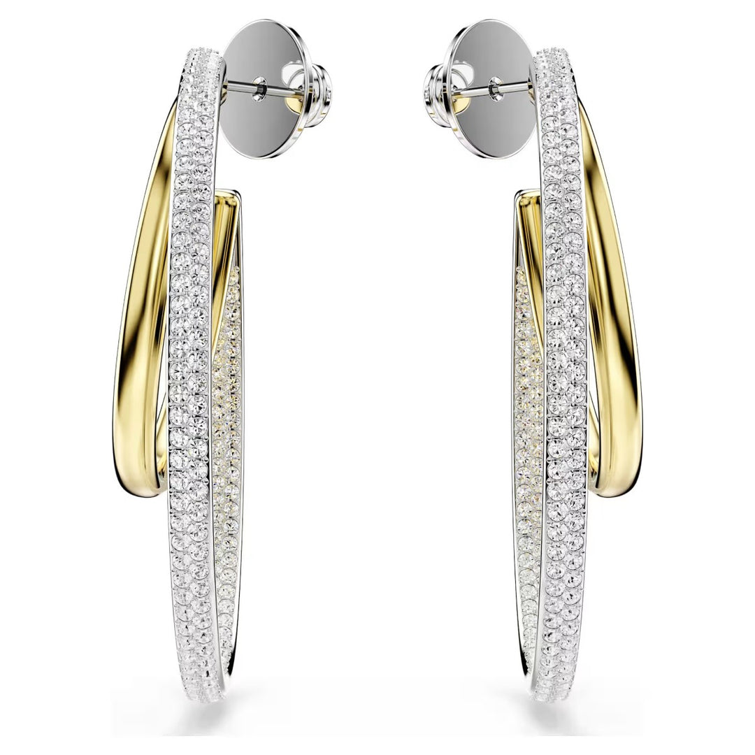Swarovski Hyperbola Hoop Earrings - White with Mixed Metal Finish 5702400