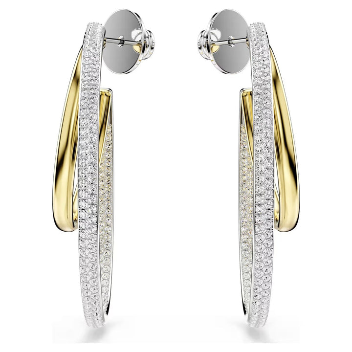 Swarovski Hyperbola Hoop Earrings - White with Mixed Metal Finish 5702400