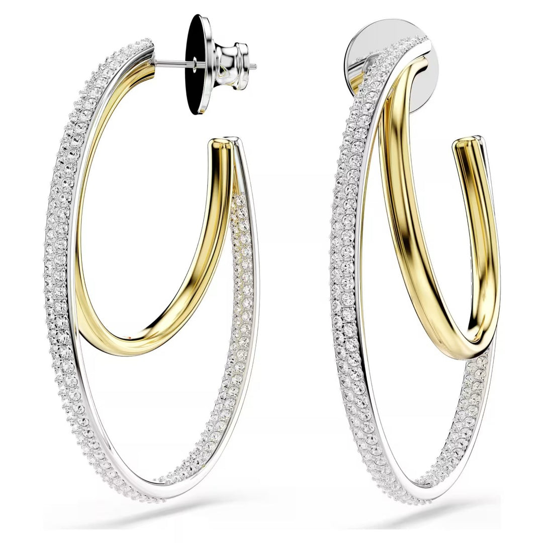 Swarovski Hyperbola Hoop Earrings - White with Mixed Metal Finish 5702400