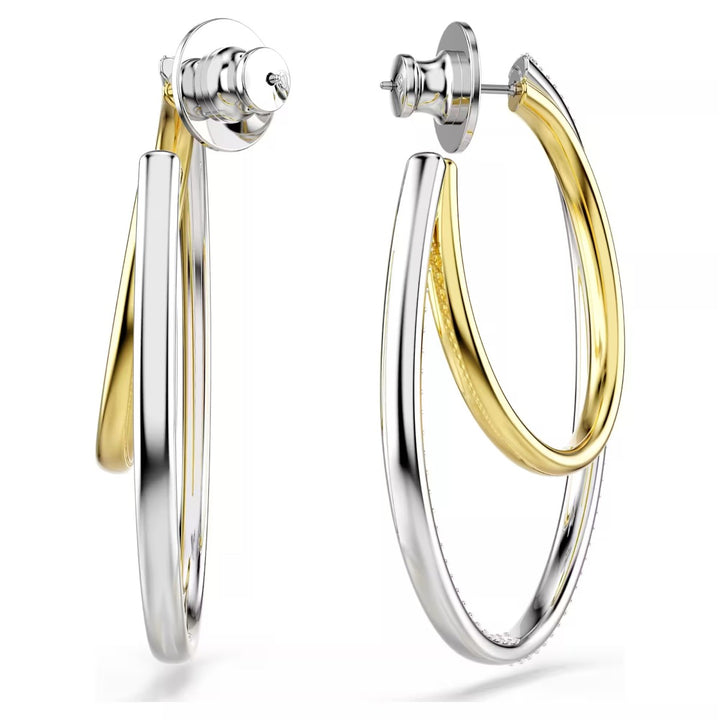 Swarovski Hyperbola Hoop Earrings - White with Mixed Metal Finish 5702400