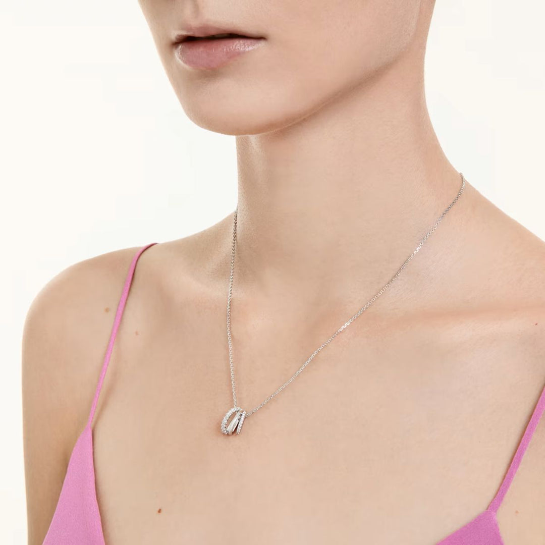 Swarovski Hyperbola Pendant Round Cut - White with Rhodium Plating - 5737064