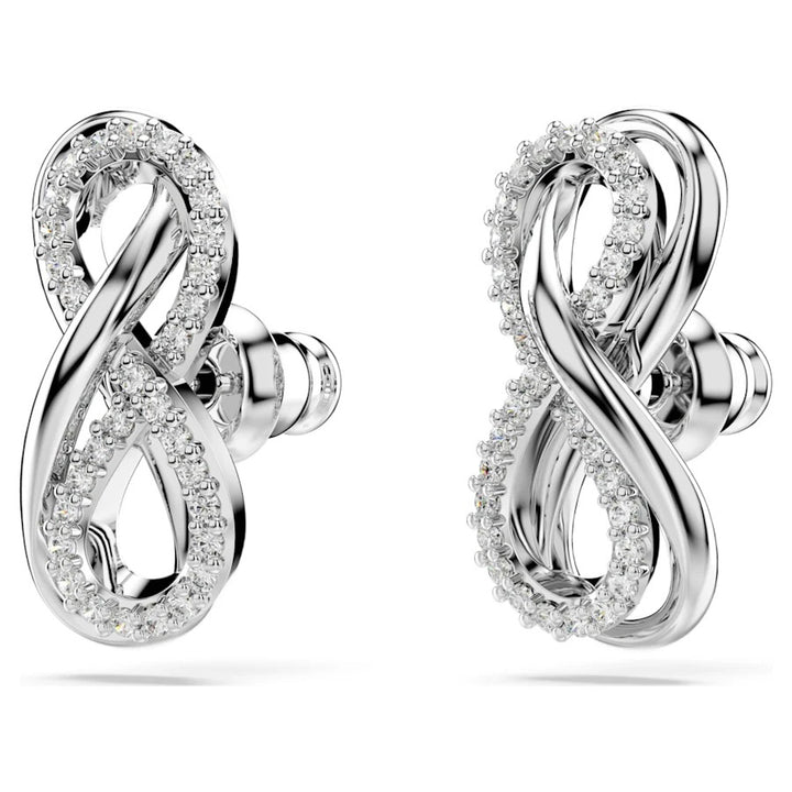 Swarovski Hyperbola Infinity Stud Earrings - White with Rhodium Plating 5687269