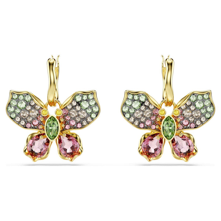 Swarovski Idyllia Butterfly Drop Earrings - Multicolored with Gold Tone Plating - 5709953