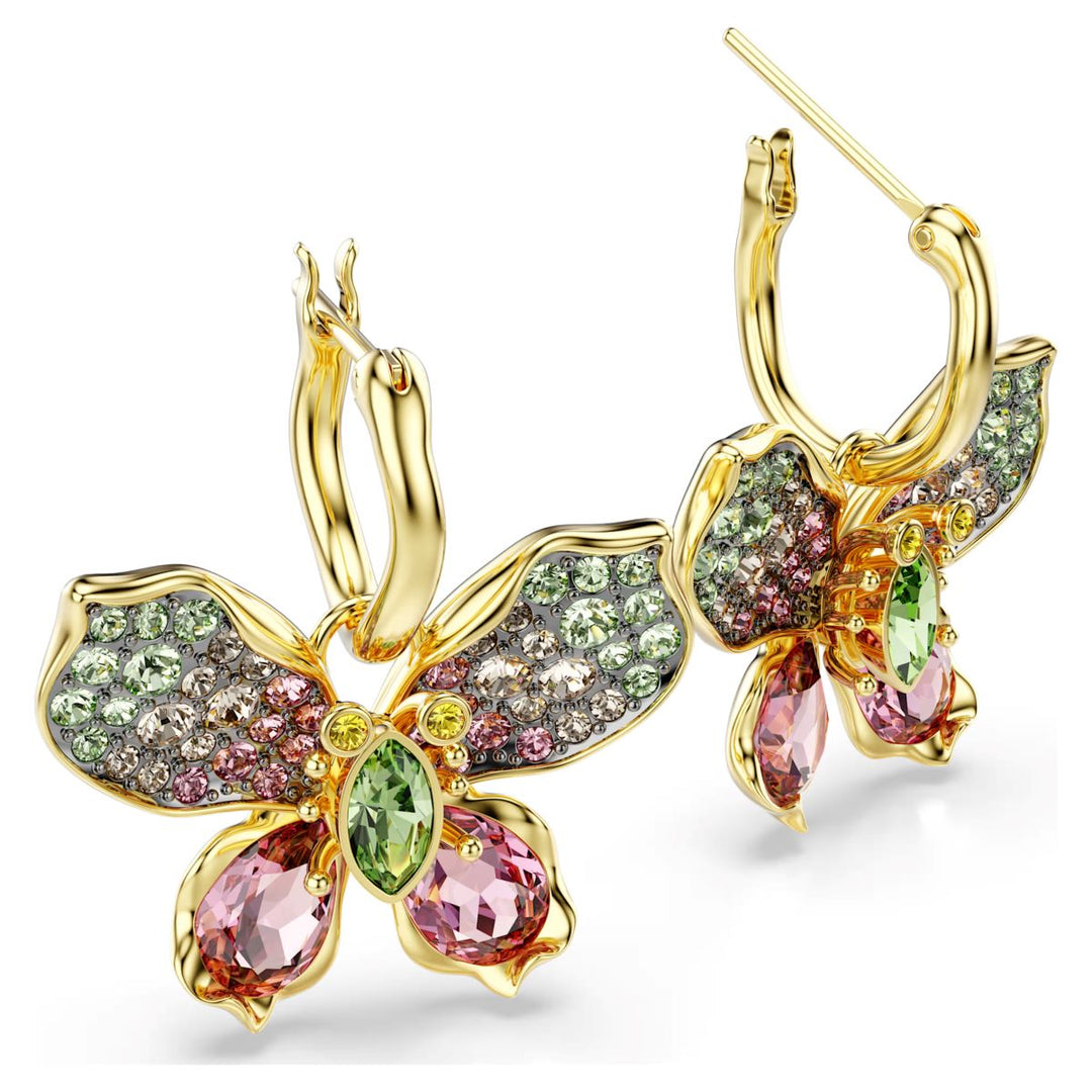 Swarovski Idyllia Butterfly Drop Earrings - Multicolored with Gold Tone Plating - 5709953