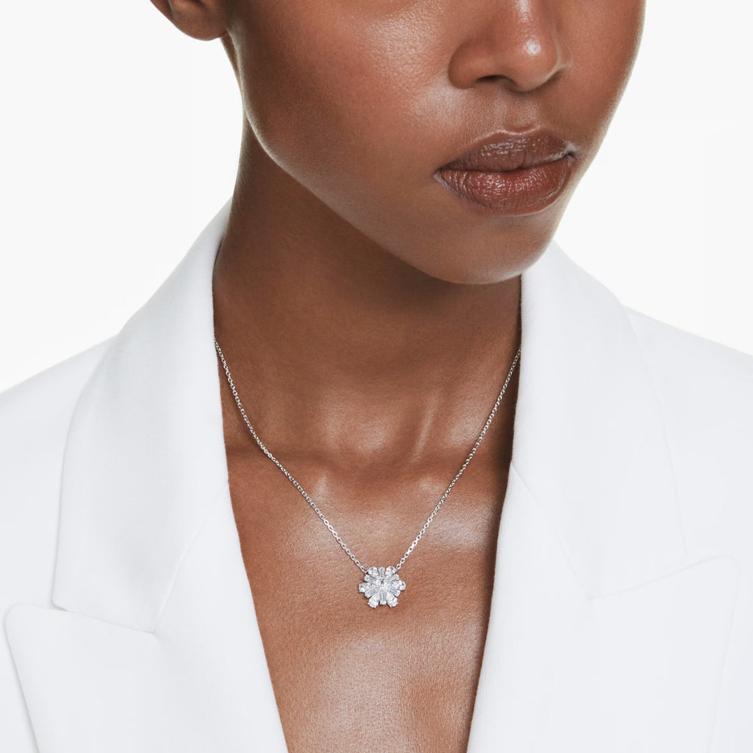 Swarovski Idyllia Snowflake Pendant - White with Rhodium Plating