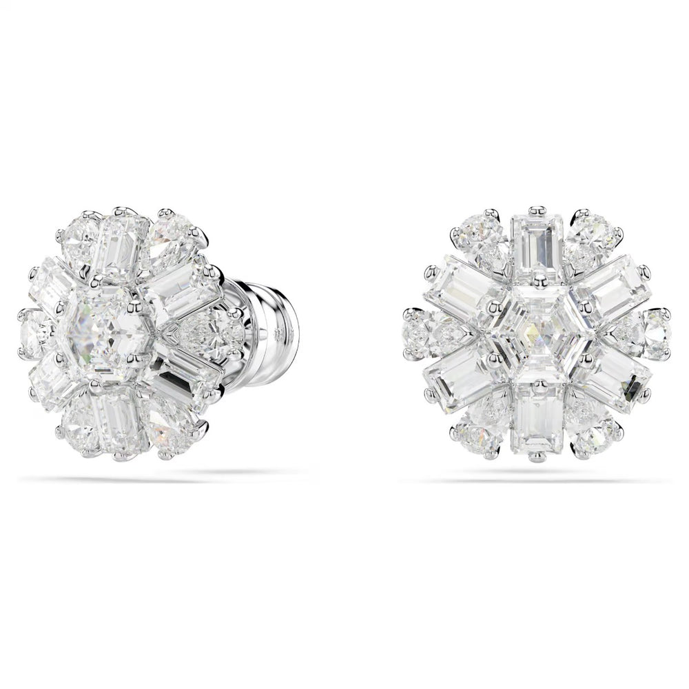 Swarovski Idyllia Snowflake Stud Earrings - White with Rhodium Plating 5691483
