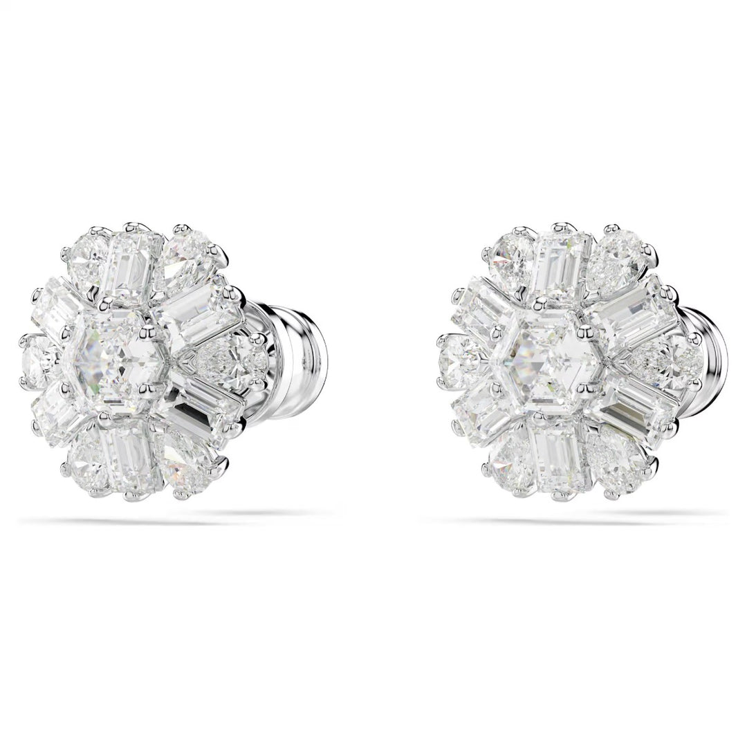 Swarovski Idyllia Snowflake Stud Earrings - White with Rhodium Plating 5691483