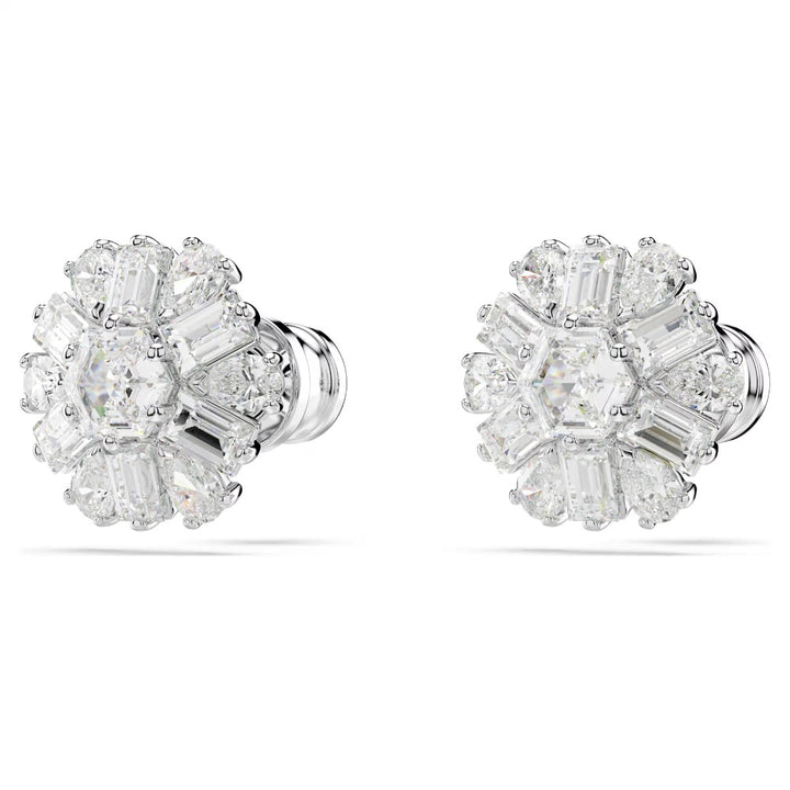 Swarovski Idyllia Snowflake Stud Earrings - White with Rhodium Plating 5691483